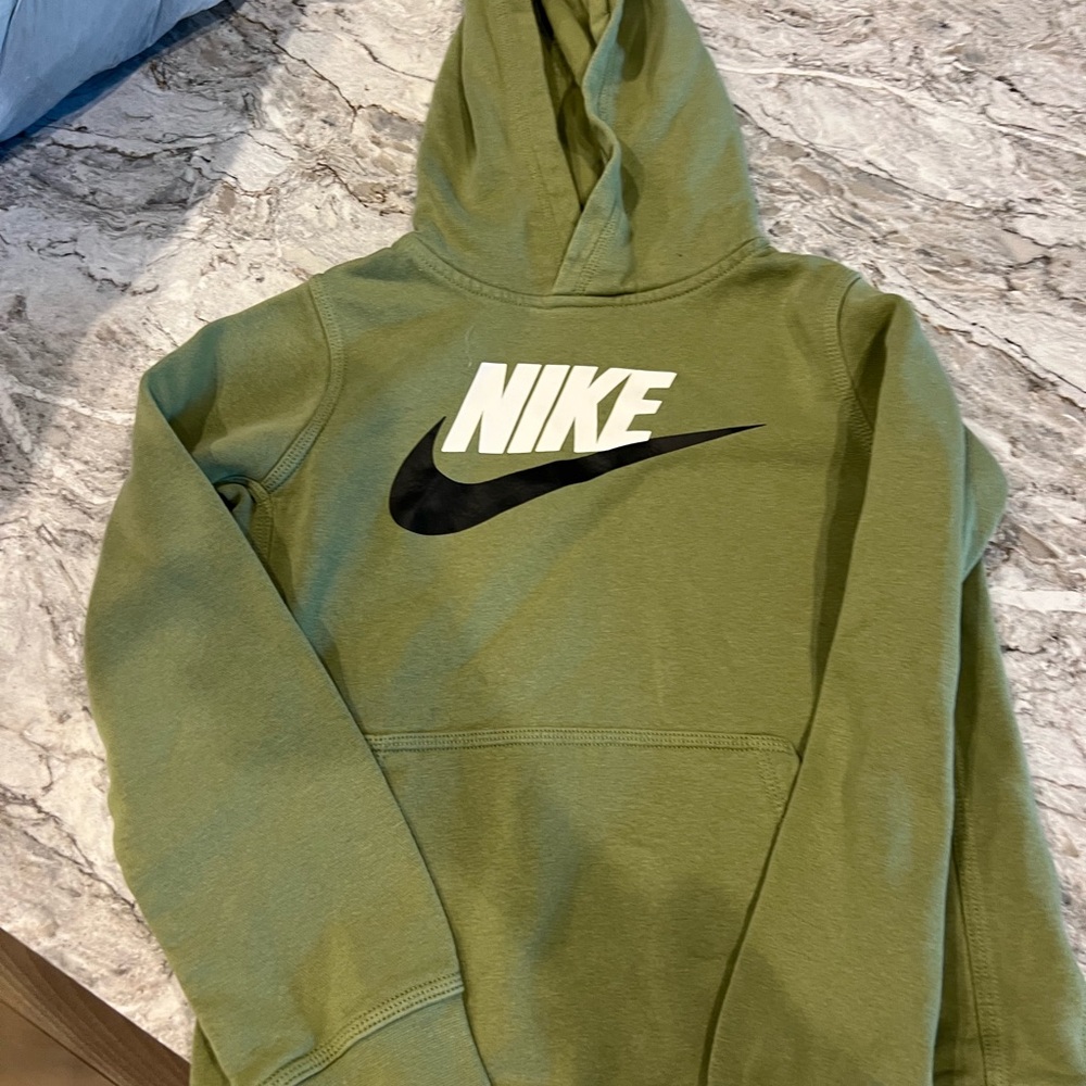Nike Olive Green Sweatshirt with White Logo